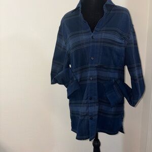 lululemon mens M  Navy Plaid Shirt Jacket